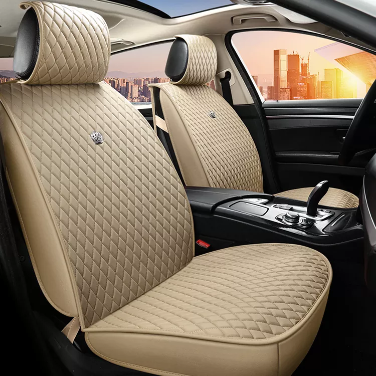 Universal Leather Seat Covers Full Set with Crown