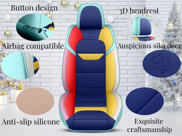 front two-tone PU leather car seat cover